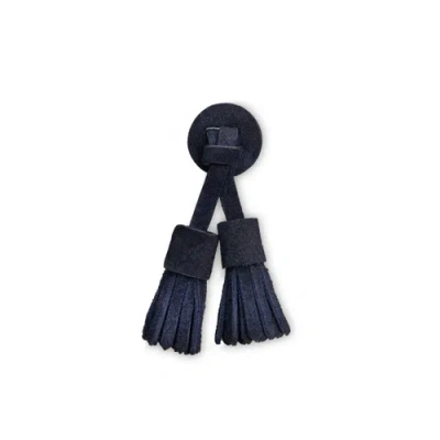 Santoni Blue Suede  Icona Tassels Adriatico Blue
