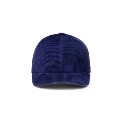 Santoni Blue Velvet Baseball Cap Adriatico Blue