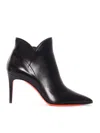 Santoni Leather Ankle Boots In Black