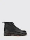 Santoni Leather Ankle Boot In Black