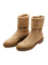 Santoni Leather Boots In Beige