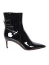 Santoni Leather Ankle Boot In Black