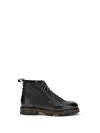 Santoni Lace-up Lugged-sole Boots In Black