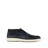 Santoni The Same Color Sewing Loafer Shoes In Black