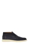 Santoni Leather Detroit Loafers In Blue