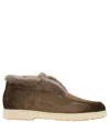 Santoni Suede And Fur Desert Boot In Brown