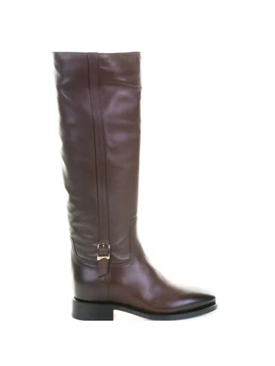 Santoni Round-toed Boots In Brown