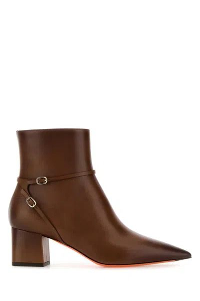 Santoni 60mm Blondie Pointed-toe Leather Boots In Black