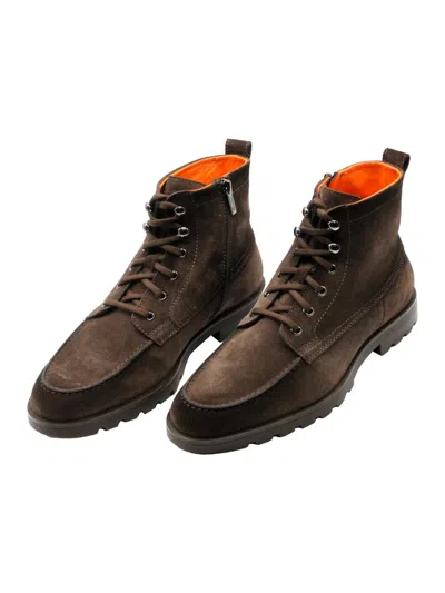 Santoni Suede Boots In Brown