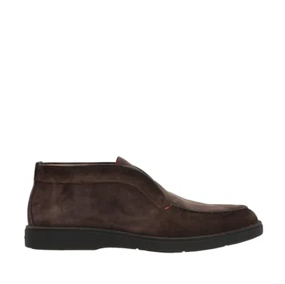 Santoni Desert Round-toe Slip-on Boots In Brown