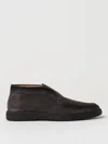 Santoni Midnight Blue Calf Suede Slip-on Shoes With Branded Insole In Gray