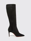 Santoni High-heel Suede Boots In Black