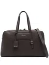 Santoni Double-handle Travel Bag In Brown