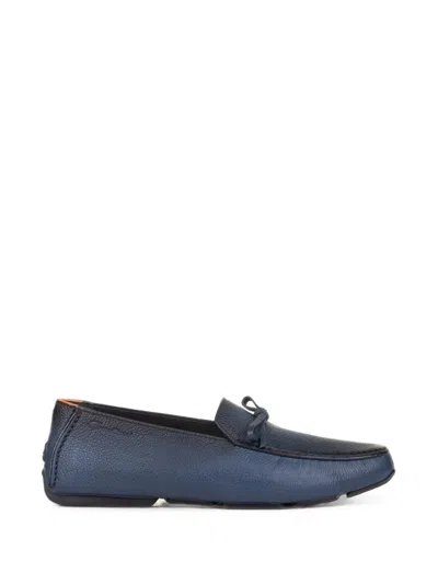 Santoni Bow-detail Round-toe Loafers In Multi