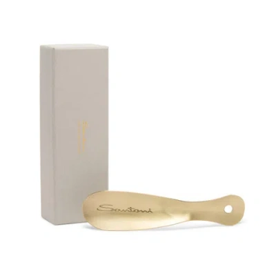 Santoni Branded Metal Shoehorn Gold