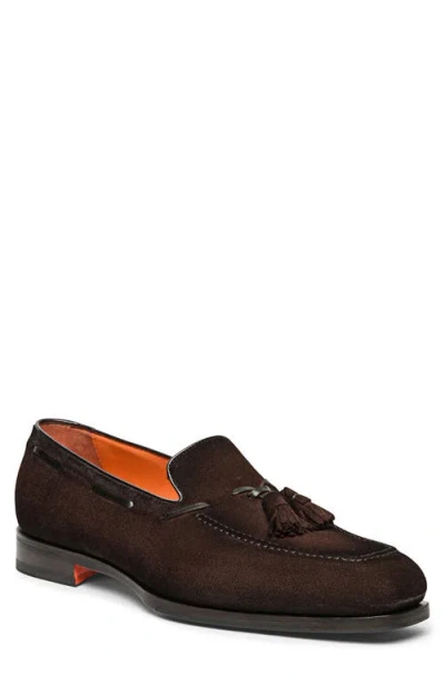 Santoni Tassel-detail Leather Loafers In Brown