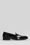 Santoni Brody Loafers In Black Patent Leather In Black