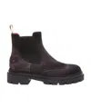 Santoni Side Elasticated-panel Ankle Boots In Black