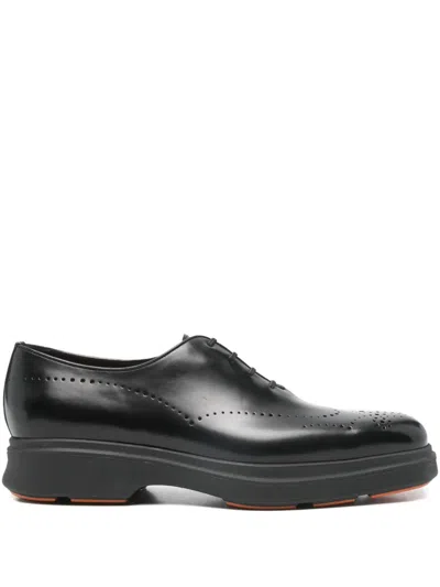 Santoni Brogue Shoes In Black