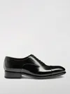 Santoni Men's Polished Black Leather Oxford Shoe In Schwarz