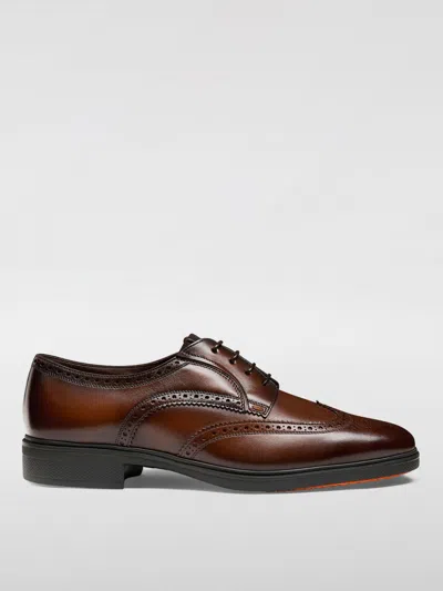 Santoni Brogue Shoes  Men Color Brown