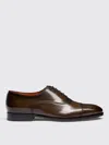 Santoni Man Lace-up Shoes Burgundy Size 11.5 Soft Leather In Brown