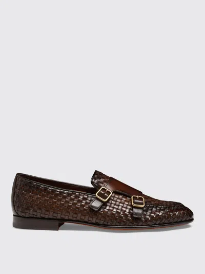 Santoni Brogue Shoes  Men Color Brown