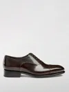 Santoni Man Lace-up Shoes Burgundy Size 11.5 Soft Leather In Braun