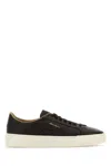 Santoni Tumbled Leather Double Buckle Trainer