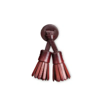 Santoni Brown Leather  Icona Velatura Tassels Aurora Orange