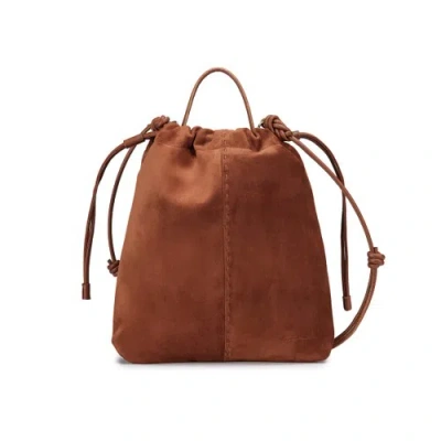 Santoni Brown Suede Crossbody Bag Quercia Brown