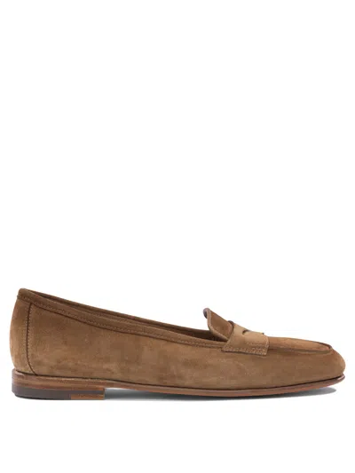 Santoni Brown Suede Loafers