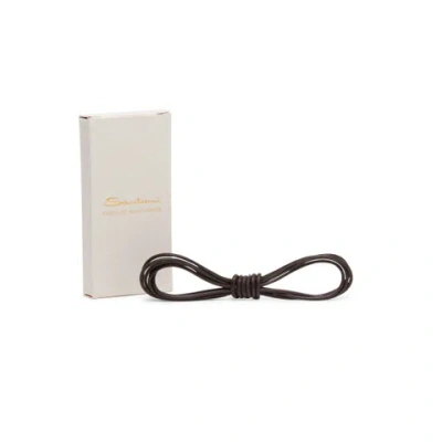 Santoni Brown Waxed Laces - 90 Cm Dark Brown