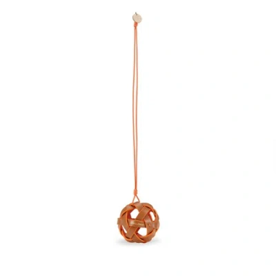 Santoni Brown Woven Leather Sphere Charm Urbino Brown