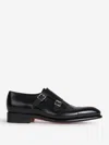 Santoni Ira Double Monk Strap Shoe In Black