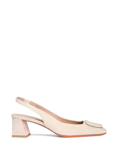 Santoni Buckle-detail Slingback Sandals In Neutral