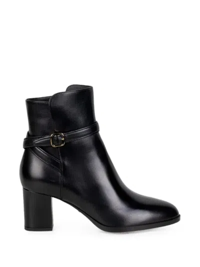 Santoni Buckle-strap Ankle Boots In Animal Print