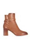 Santoni Buckle-strap Leather Ankle Boots In Brown