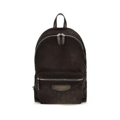 Santoni Calf Leather Backpack  Brown