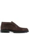 Santoni Tonal Sole Ankle Boots In Brown
