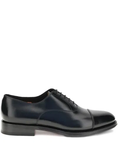 Santoni Cap-toe Lace-up Oxford Shoes In Black