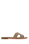 Santoni Didi Double Strap Flat Sole Slippers In E68