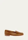 Santoni Carla Suede Penny Loafers In Brown