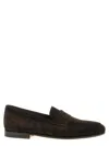 Santoni Carlos Suede Loafers In Brown