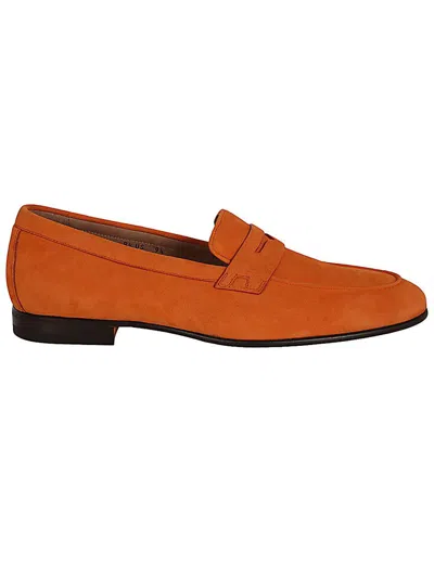 Santoni Carlos Loafers Shoes In Yellow & Orange