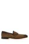 Santoni Suede Moccasins With Tapered Shape And Rubber Sole