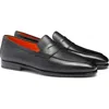Santoni Carlos Penny Loafers In Black