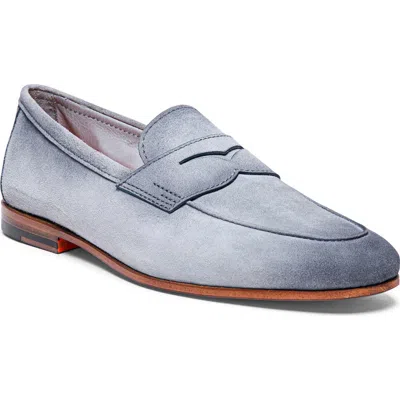 Santoni Carlos Penny Loafer In Animal Print
