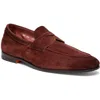 Santoni Carlos Penny Loafer In Red