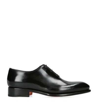 Santoni Carter Wholecut Oxford Shoes In Black